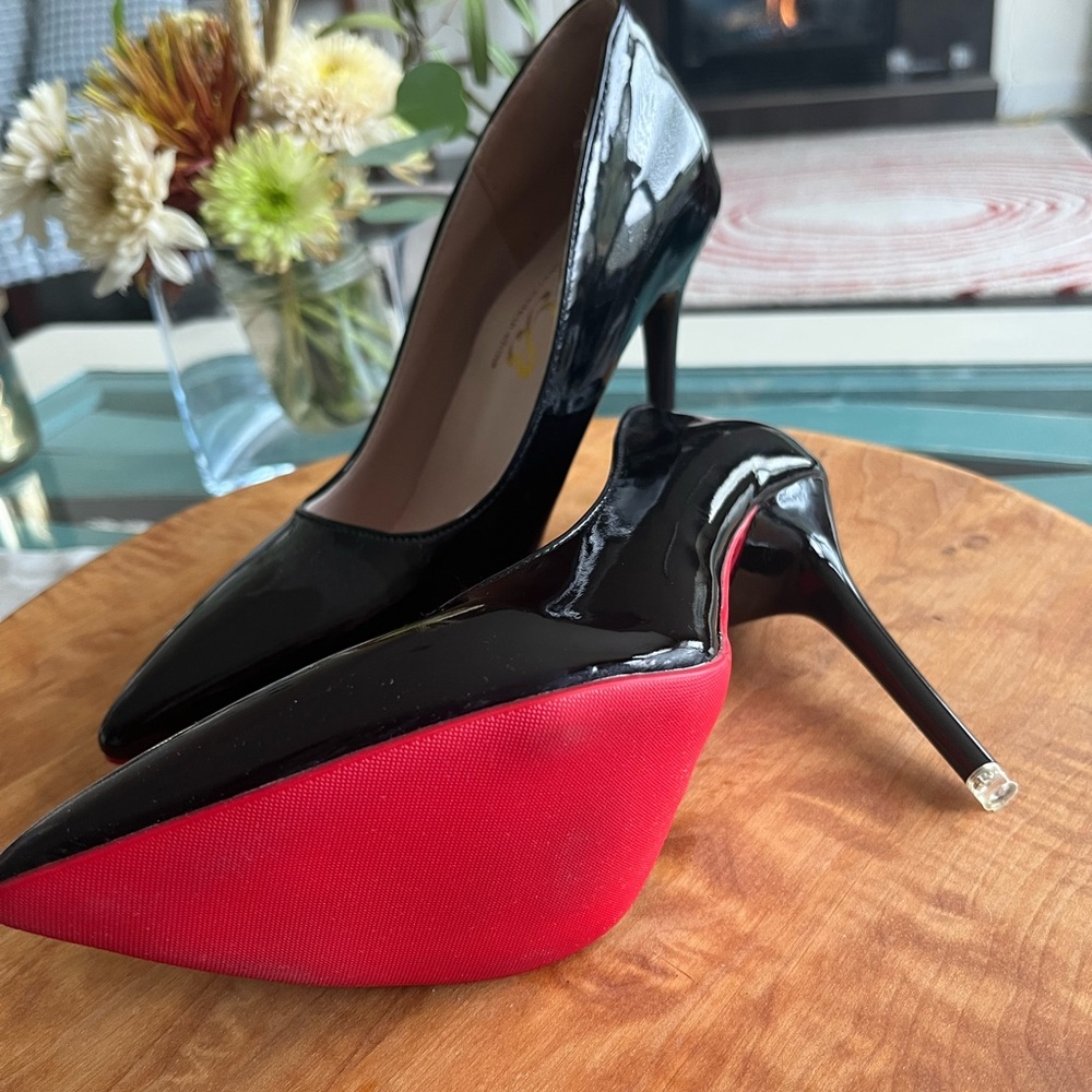 Black and Red Patent Stiletto Heels